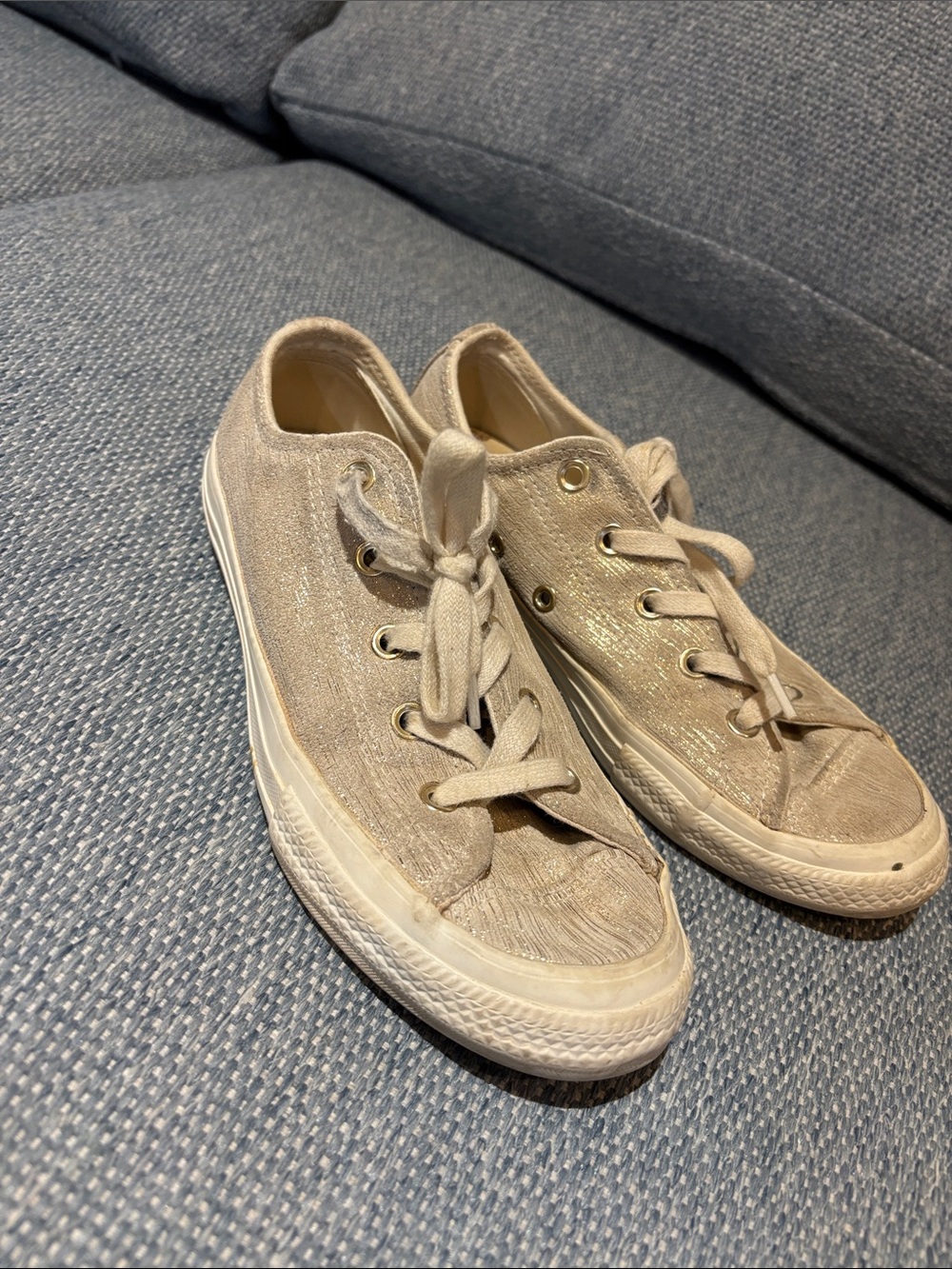 Converse shimmery gold sneakers! Size  2